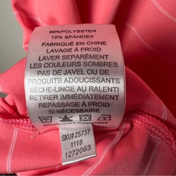 FootJoy Men's Pink/Salmon and white Striped Golf Polo Shirt size large - Picture 8 of 8